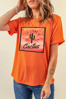 Go Climb A Cactus Slogan Graphic Tee Shirt