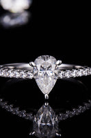 1 Carat Moissanite 925 Sterling Silver Side Stone Ring