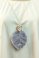 Leaf Macrame Pendant Necklace