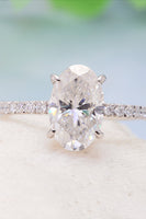 14K White Gold 2.5 Carat Moissanite 4-Prong Ring