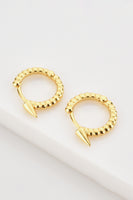 925 Sterling Silver Ribbed Huggie Earrings