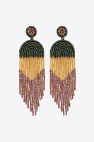 Beaded Fringe Dangle Earrings