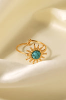 Natural Stone Sun Shape Open Ring