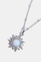 Opal Sun Pendant Stainless Steel Necklace