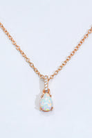 Opal Pendant 925 Sterling Silver Chain-Link Necklace