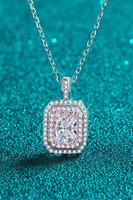 1 Carat Moissanite Geometric Pendant Chain Necklace