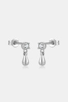 Inlaid Zircon 925 Sterling Silver Drop Earrings