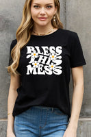 Simply Love Full Size BLESS THIS MESS Graphic Cotton Tee