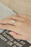 Natural Moonstone Platinum-Plated Ring