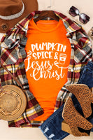 Round Neck Short Sleeve PUMPKIN SPICE JESUS CHRIST T-Shirt