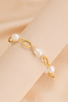 14K Gold-plated Lobster Closure Freshwater Pearl Bracelet