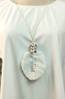 Leaf Macrame Pendant Necklace