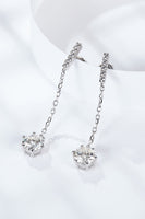 6-Prong Round Moissanite Drop Earrings