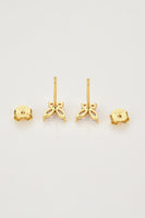 Inlaid Zircon Butterfly-Shaped Stud Earrings