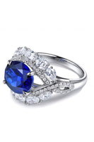 5 Carat Lab-Grown Sapphire Platinum-Plated Ring