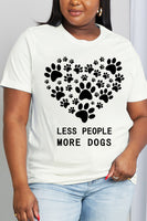 Simply Love Simply Love Full Size LESS PEOPLE MORE DOGS Heart Graphic Cotton Tee