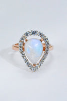 Moonstone Teardrop-Shaped 925 Sterling Silver Ring